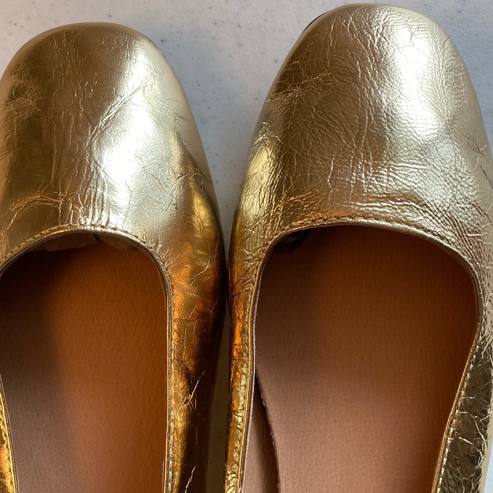 Madewell Metallic Gold Ballet Flats - Picture 5 of 7